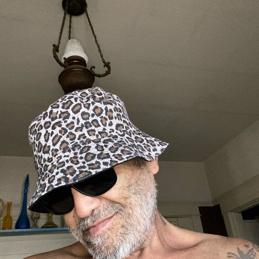 Leopard  & Black boat hat